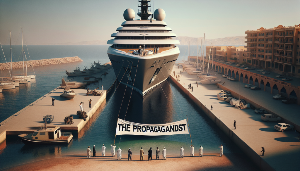 Activists Brand Larry Ellison’s Superyacht as ‘The Trump Propagandist’ in Latest Protest