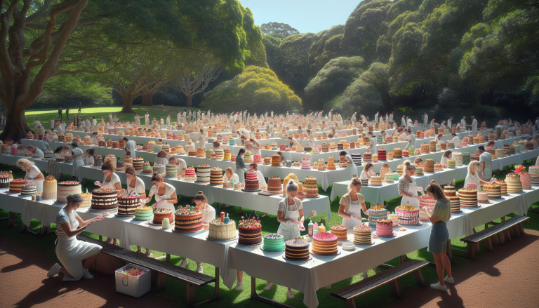 Hundreds Gather for Giant Cake Picnic at Sydney Botanic Gardens