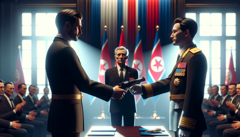 Kim Jong Un Receives Gun from Belarus President Following Treaty Signing