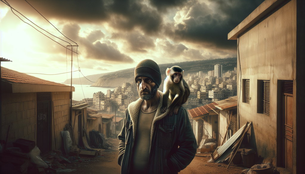 Lebanese Man Defies Evacuation, Stays in Tyre with Pet Monkey