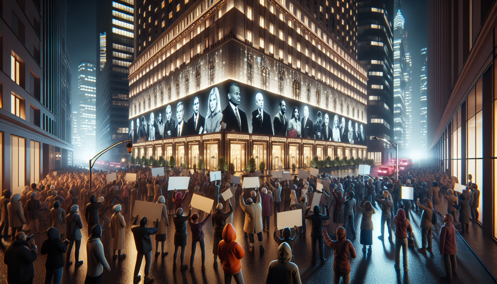 Activists Project Epstein and Trump Images Ahead of White House Dinner