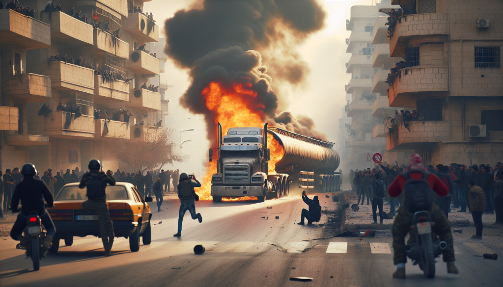 Burning Fuel Truck Sparks Fiery Trail Through Hasakah Streets