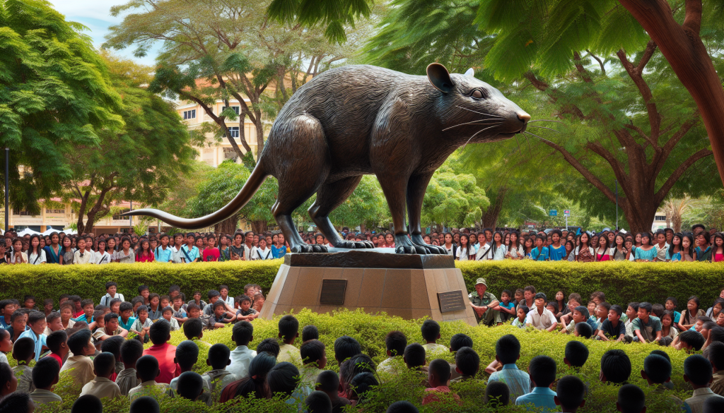Cambodia Unveils Statue Honoring Renowned Landmine-Detecting Rat