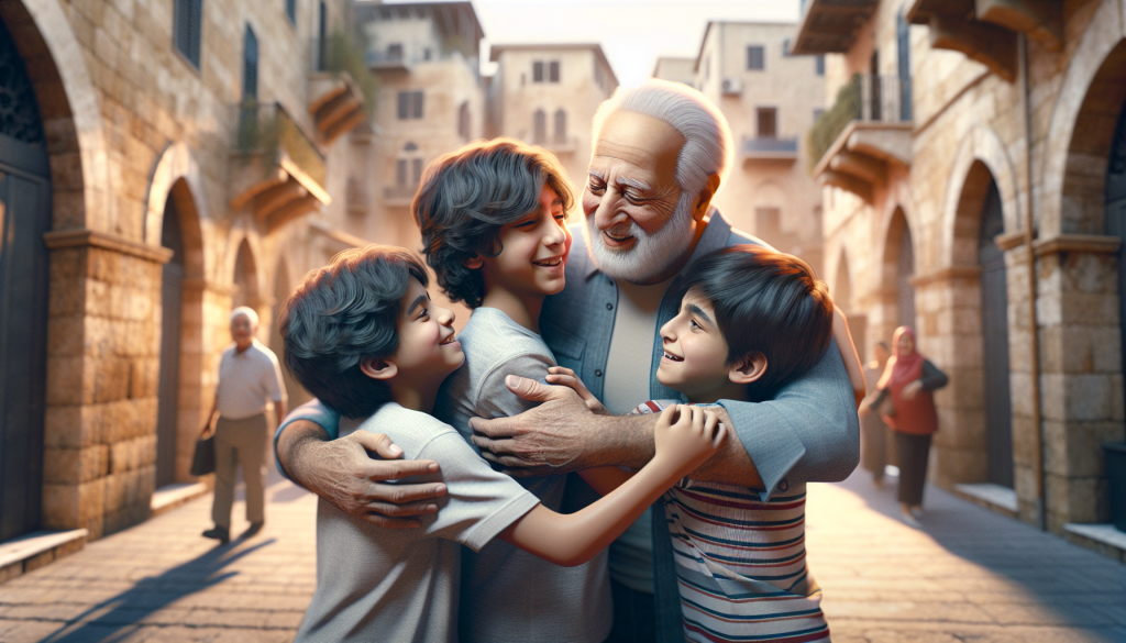 Family Reunited with Grandfather in Tyre, Southern Lebanon