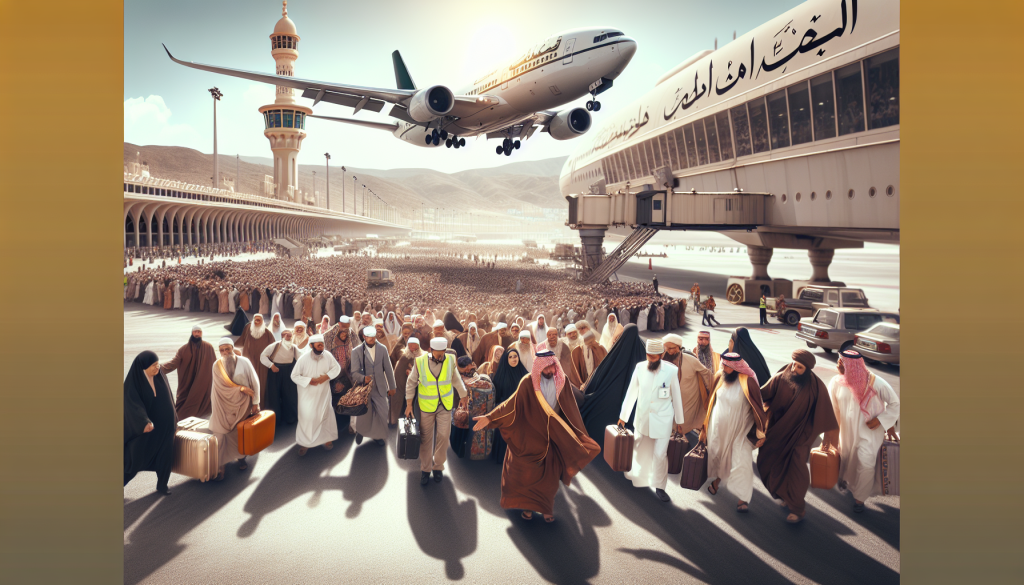 First Hajj Flight from Karachi Lands in Madina, Pilgrims Greeted Warmly