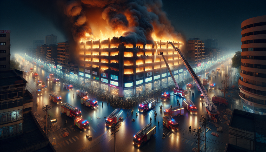 Massive Fire Breaks Out in Plaza Near Liberty Chowk Lahore, Rescue Efforts Ongoing