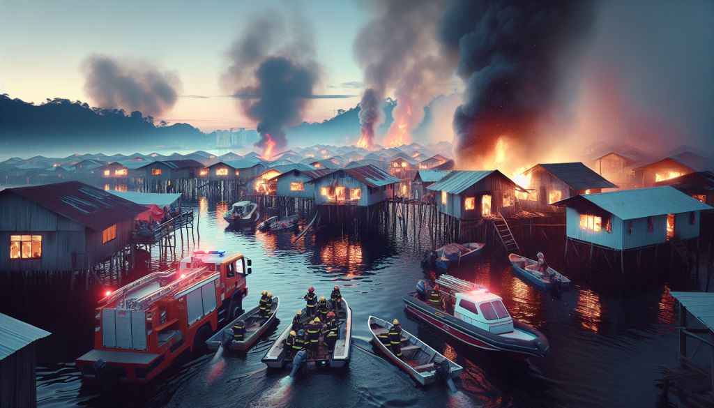 Massive Fire Destroys Over 200 Homes in Malaysian Floating Village