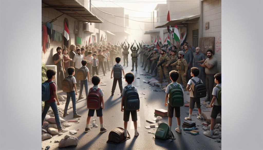 Palestinian Children Protest Israeli Blockade on School Access Route