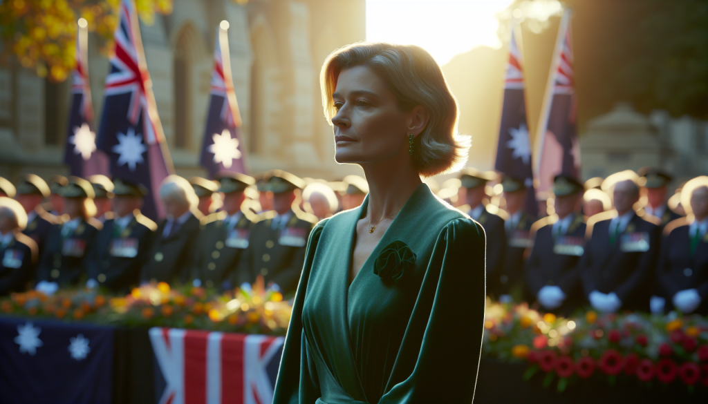 Princess Anne Attends Dawn Anzac Day Service in Emerald Green Outfit