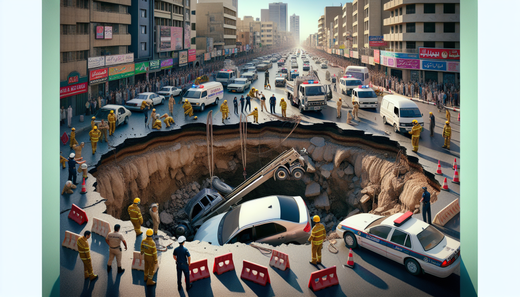Sinkhole Swallows Car with Two Women on Tariq Road, Karachi