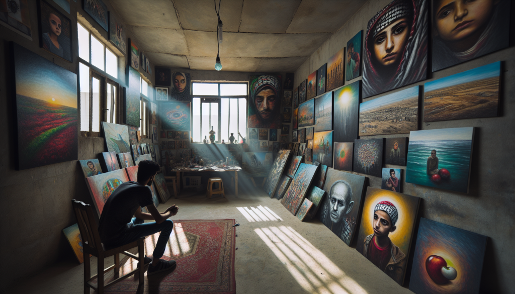 Young Palestinian Artists in Gaza Exhibit War-Inspired Creations