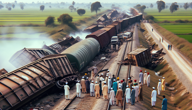 Goods Train Bound for Punjab Derails Near Jungshahi Due to Brake Failure