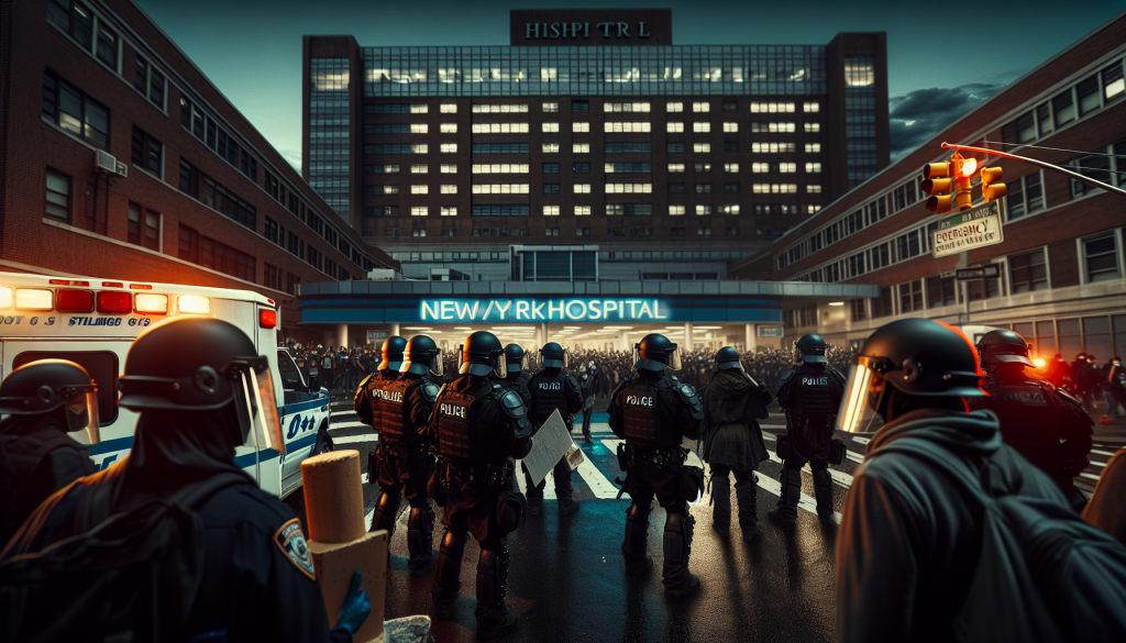 Police and Protesters Clash Outside NYC Hospital Over ICE Arrest