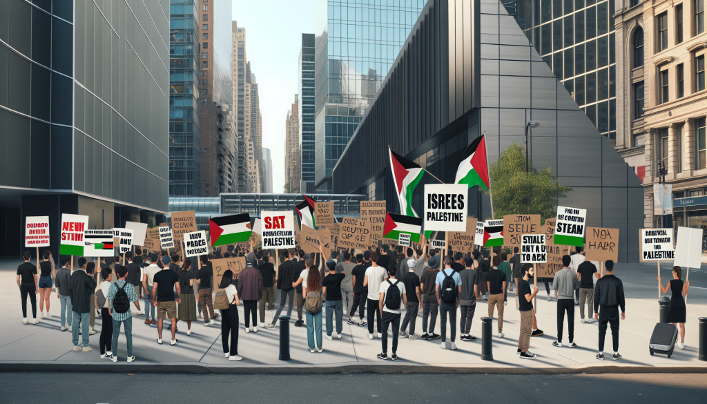 Pro-Palestine Activists Protest Israeli Real Estate Event in New York
