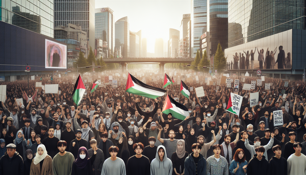 Pro-Palestine Demonstration in Seoul Shows Solidarity with Gaza