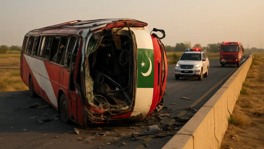 At least 10 killed as bus overturns in Rajanpur, Punjab