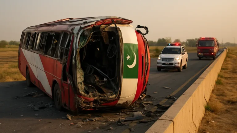 At least 10 killed as bus overturns in Rajanpur, Punjab