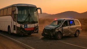 Bus-van collision near Hub kills at least 12, injures 22