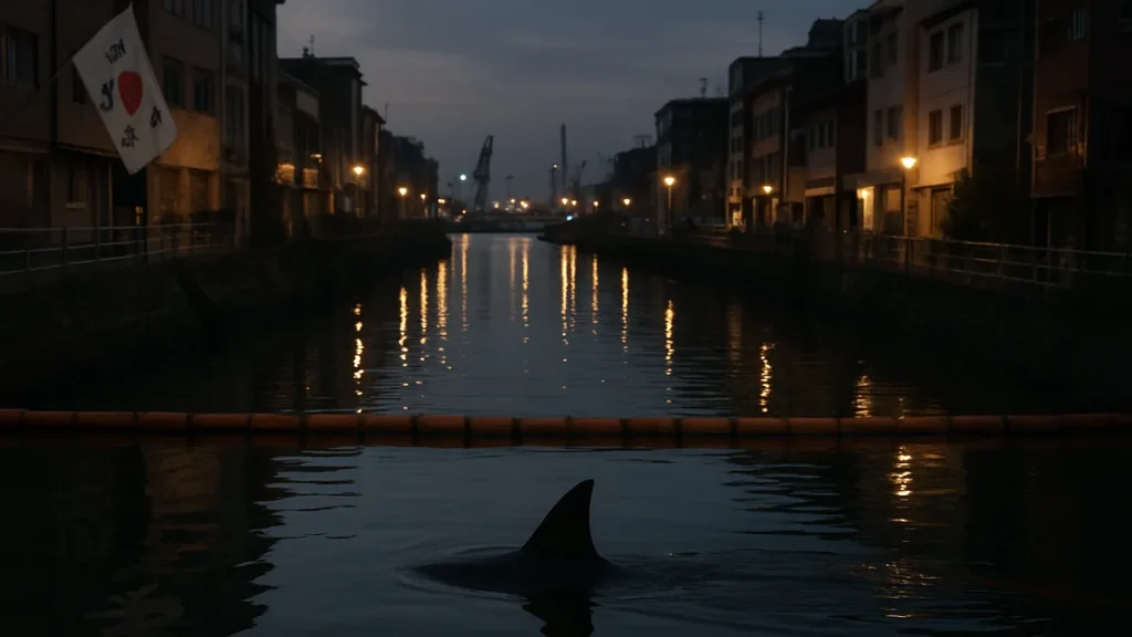 Celebrity dusky shark Bukangi lingers near Busan canal