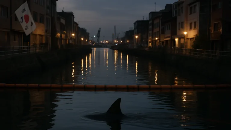 Celebrity dusky shark Bukangi lingers near Busan canal