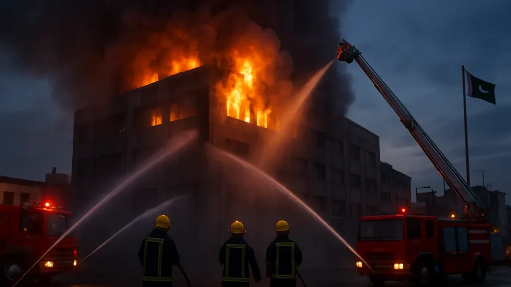 Fire intensifies at garment warehouse in Karachi’s SITE Metroville