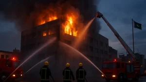 Fire intensifies at garment warehouse in Karachi’s SITE Metroville
