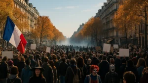 France protests: clashes erupt as crowds march nationwide
