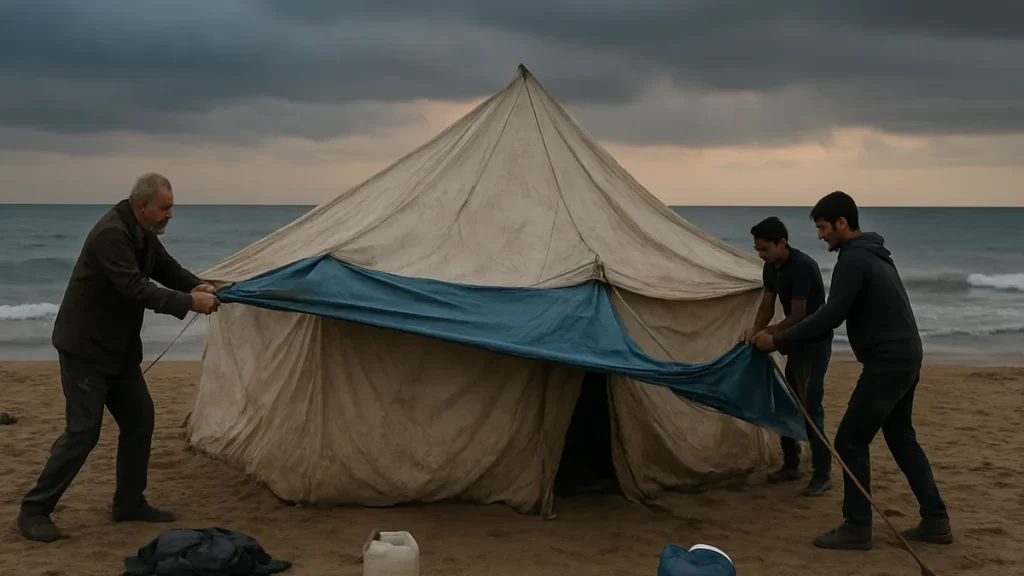 Gaza families face fourth winter in torn tents and floods