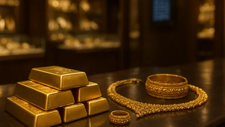 Gold prices in Pakistan fall Rs1,600 per tola on Saturday