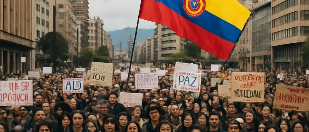 Hundreds Protest in Bogota Against Israel-Gaza Conflict