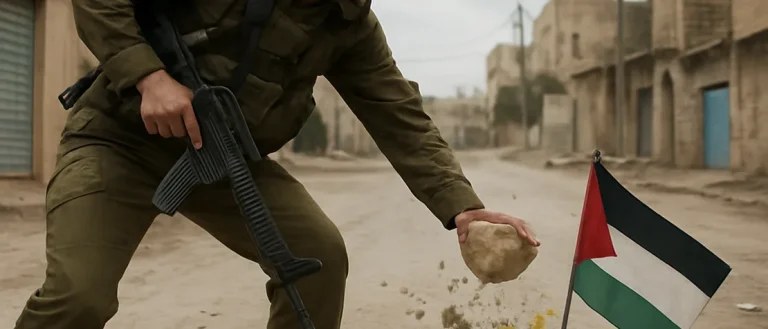 Israeli Soldier Destroys Palestinian Memorial in West Bank Raid