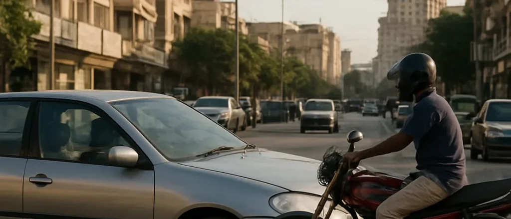 Karachi Road Rage: Driver Slaps Motorcyclist Despite No Damage