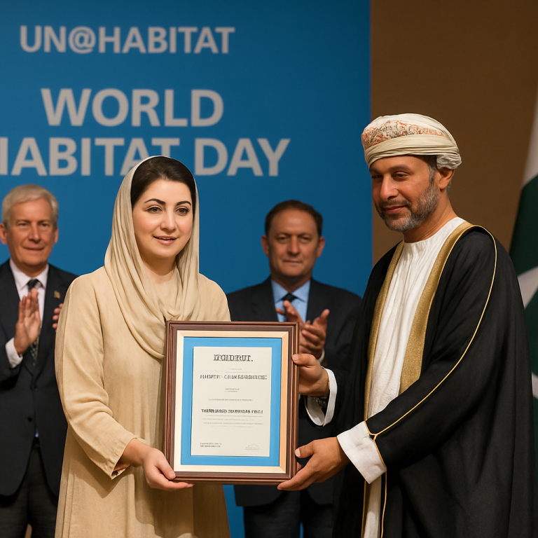 Maryam Nawaz Honored with UN-Habitat Award for Punjab Housing Initiative