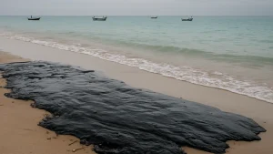 Oil spill from struck tanker washes up on UAE beaches