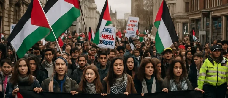 Pro-Palestine Students March in London on October 7 Anniversary