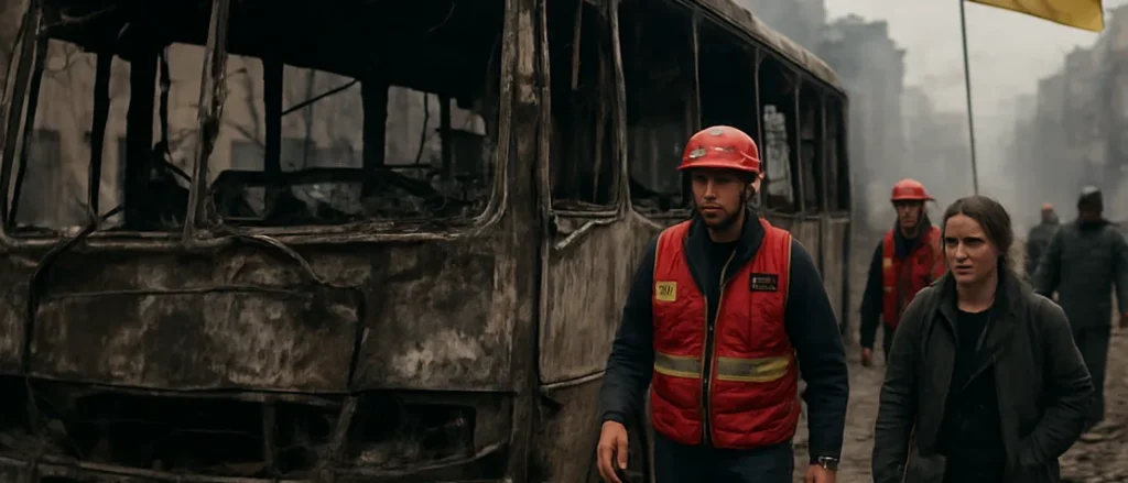 Russian Strike on Buses Kills 33 in Frontline Ukrainian City